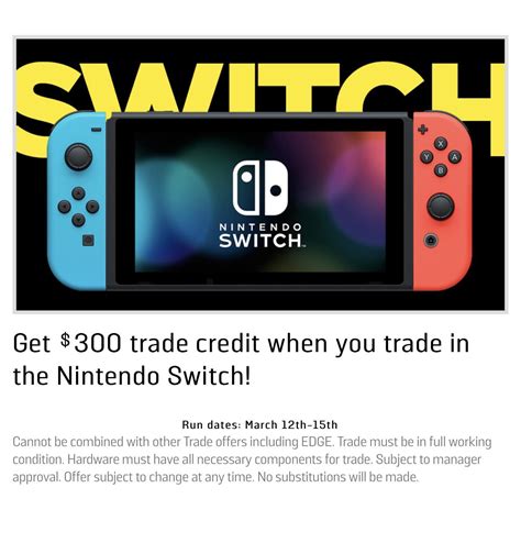 [EB Games] $300 trade credit when you trade in the Nintendo Switch ...