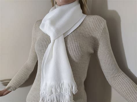 Women's Winter White Scarf at Kevin House blog