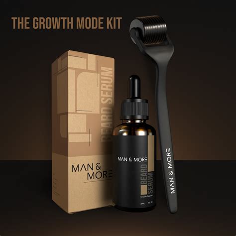 Growth Mode Beard Kit | Beard Serum & Derma Roller for Fuller Growth ...