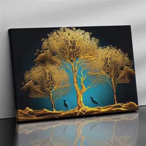 Luxury Golden Forest Canvas Print - Large Canvas Art Print for Wall De ...