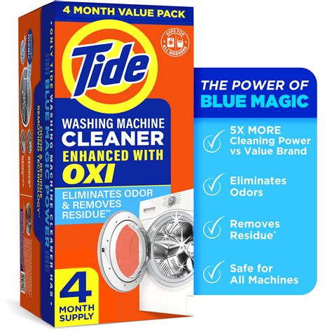 Tide Washing Machine Cleaner with Oxi Powder, Odor Eliminator and ...