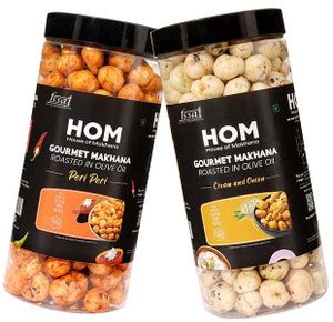 HOM House Of Makhana 130g Cream and Onion And Peri Peri Gourmet Makhana ...