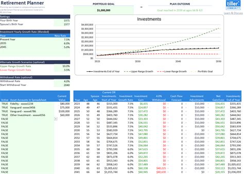 Excel Retirement Planner 的图像结果