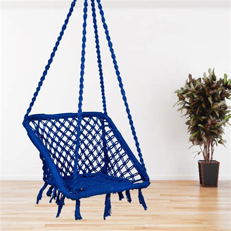 Patiofy Square Shape Swing Chair with Back Support/Cotton Swing for ...