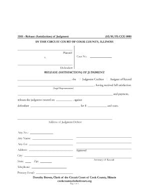 Release of Judgment Form - Blank Fillable Template | Fill Out, Print ...