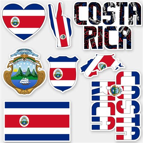 Amazing Costa Rica Shapes National Symbols Sticker | Zazzle | National ...