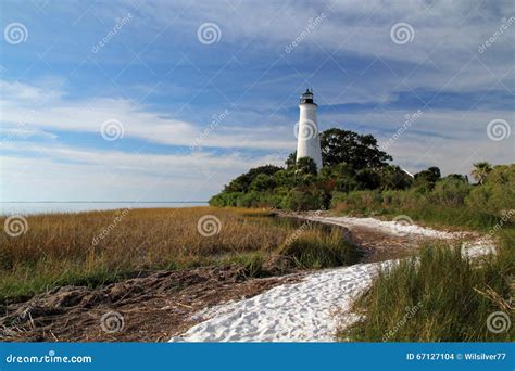St. Marks Lighthouse and Trail Stock Photo - Image of refuge ...