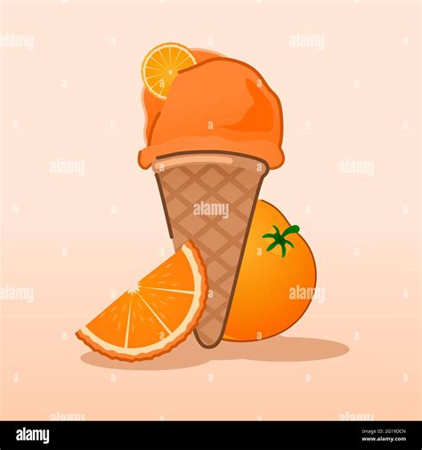 orange ice cream illustration vector Stock Vector Image & Art - Alamy
