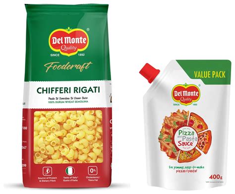 Del Monte FoodCraft Chifferi Pasta, 100% Durum Wheat Semolina, 1kg ...