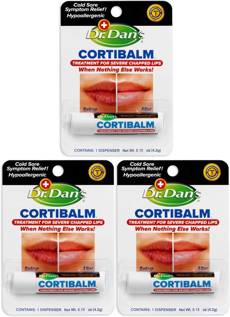 Amazon.com : Dr. Dan's Cortibalm -3 Pack -for Dry Cracked Lips - Healing Lip Balm for Severely ...