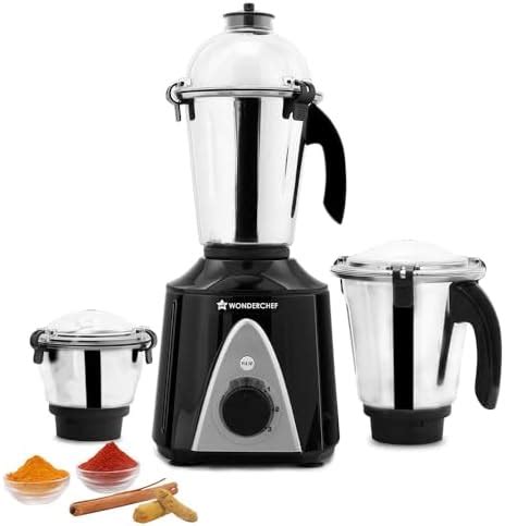 Buy Wonderchef Regalia Mixer Grinder 750W, 230V~50Hz, 3 Stainless Steel ...