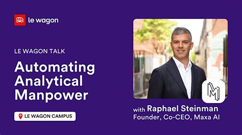 Automating Analytical Manpower. Talk w/ Raphael Steinman, Founder, Maxa ...