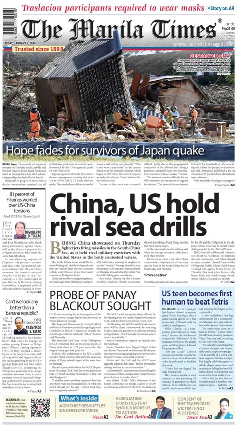 The Manila Times Front Page | January 5, 2024 | The Manila Times