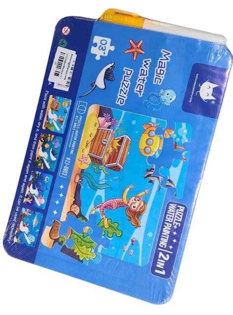 2 in 1 Puzzle + Water Painting with 4 puzzles- Underwater Theme ...