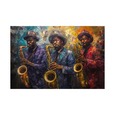 Vintage African Oil Painting, African American, Neutral Wall Art, Black History Month, Jazz Band ...