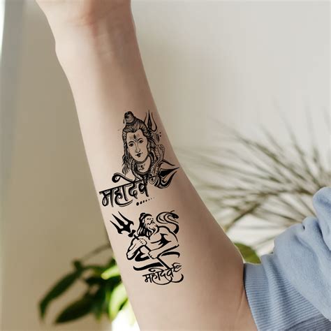 Mahadev God Sticker Temporary For Men Shiv Trishul Sticker Waterproof ...