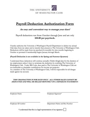 Authorization for Voluntary Payroll Deduction Form - Fill Online ...