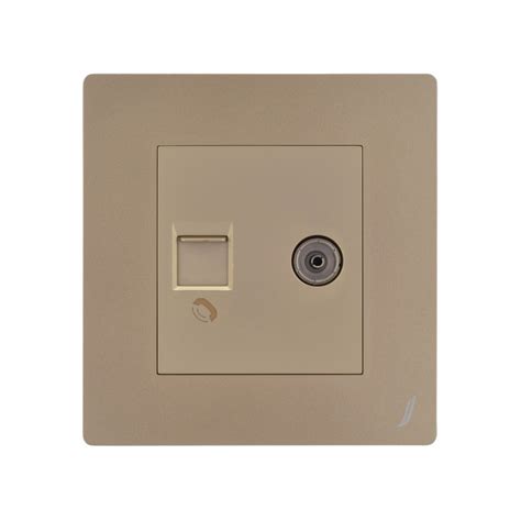 Karbonic Golden Color Television and Telephone RJ11 Socket