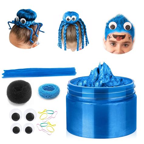 Amazon.com : Blue Temporary Hair Color Wax Kit for teenagers,Crazy Hair ...