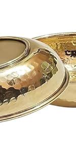 Buy Pure Source India Pure Brass 3.75 Inch Gold Small Bowl, Set Of 6 ...