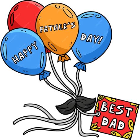 Premium Vector | Happy Fathers Day Balloons Cartoon Colored Clipart