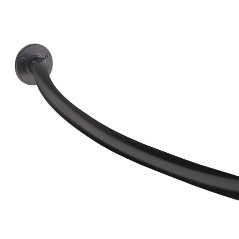Better Homes & Gardens Adjustable Curved Shower Rod Black, Telescopes ...