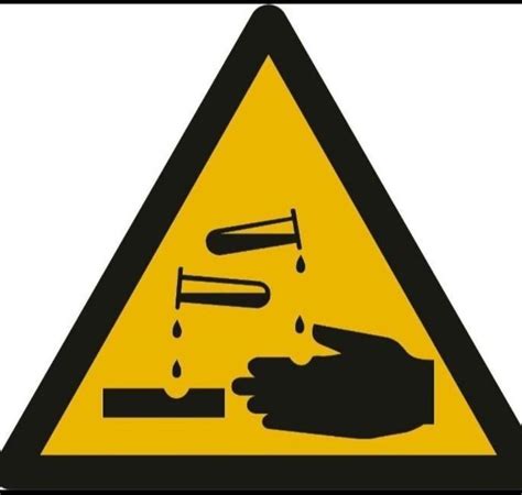 Draw the warning sign displayed on bottles of concentrated acids and ...