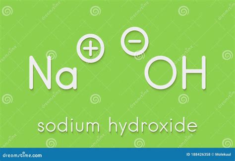 Sodium Hydroxide Lye, Caustic Soda, Chemical Structure. Skeletal ...