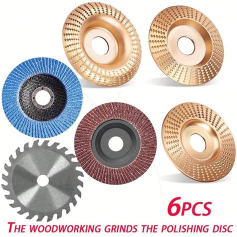 4" Woodworking Sanding Disc Set, 6pcs Include Wood Cutting Disc, Wood ...