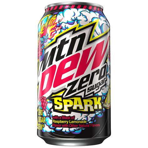 Mountain Dew, Zero Sugar, Spark, With A Blast Of Raspberry Lemonade ...