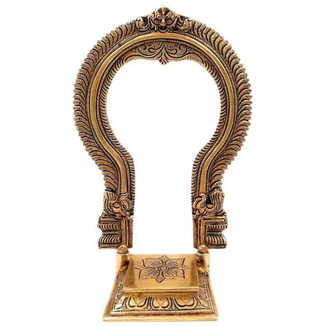 Handcrafted Brass Chowki with Prabhavali Frame – Temple Sinhasan ...