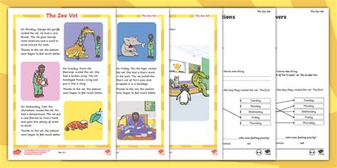 Year 1 Reading Comprehension PDF | The Zoo Vet