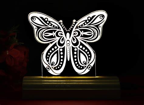 Buy The Butterfly 3D Illusion Acrylic Table Lamp(Color-Cream) Online at ...