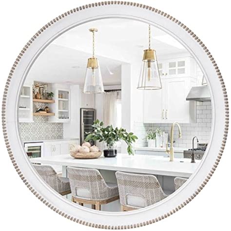 sawsile Wood Circle Mirror, Rustic Farmhouse Wall | Ubuy India