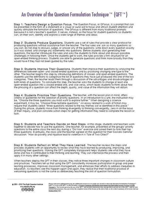 Image result for Question Formulation Technique PDF