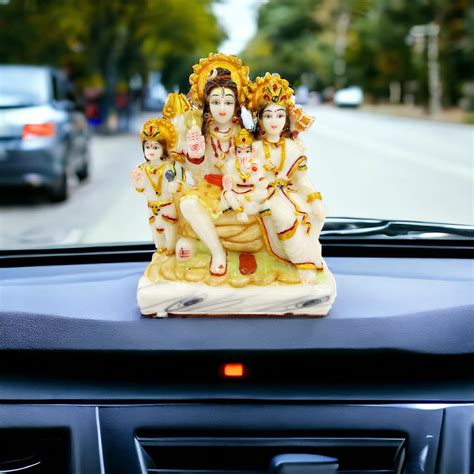 Buy The Decor Culture Pure Marble Shiv Parivar Murti Idol with Parvati ...