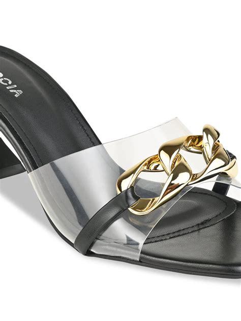 Shop Rocia By Regal Black Women Vinyl Chained Sandals Online