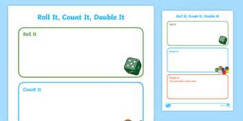 Roll it, Count it, Double it Worksheet / Worksheet