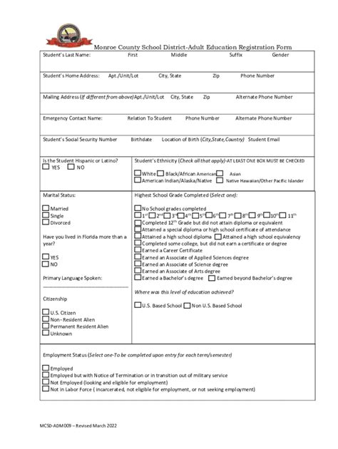 Fillable Online Adult Education Registration Packet.pdf Fax Email Print ...
