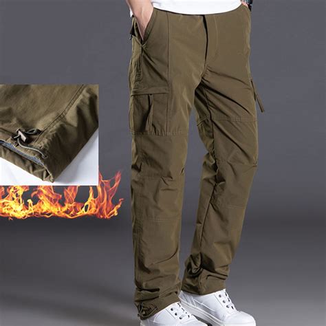 COSFO Workwear Men's Pants Solid Straight Leg Cargo Brown Trousers ...