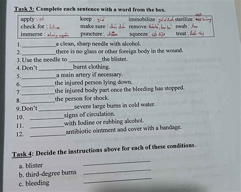 Task 3: Complete each sentence with a word | StudyX