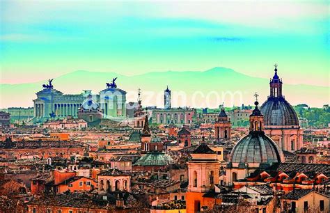 View of Rome from Castel Sant'Angelo Poster Print, 17" x 11" : Amazon ...