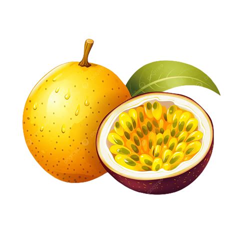 Yellow Passion Fruit Cartoon, Fruit Clipart, Cartoon Clipart PNG ...