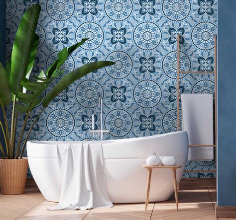 Bathroom Wallpaper Mandala style - TenStickers