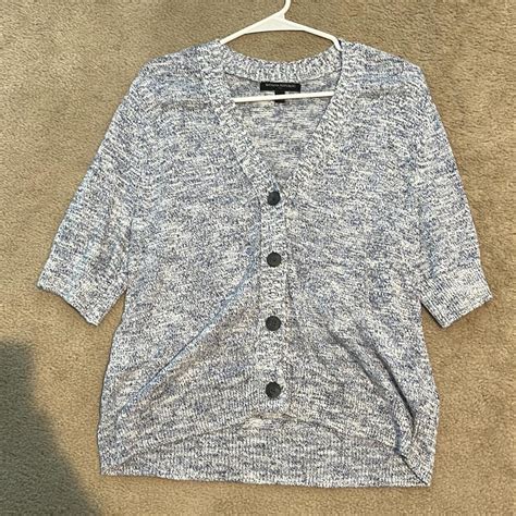 Blue and white Banana Republic cardigan. Size... - Depop
