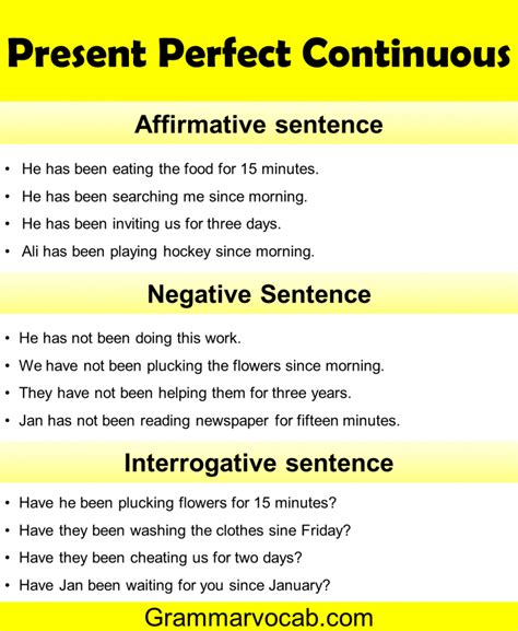 Present Perfect Continuous 的图像结果