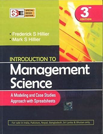Introduction to Management Science(SIE) : Frederick Hillier: Amazon.in ...