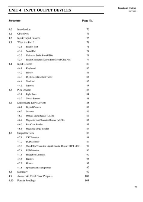 Unit-4 Input Output Devices - UNIT 4 INPUT OUTPUT DEVICES Input and ...