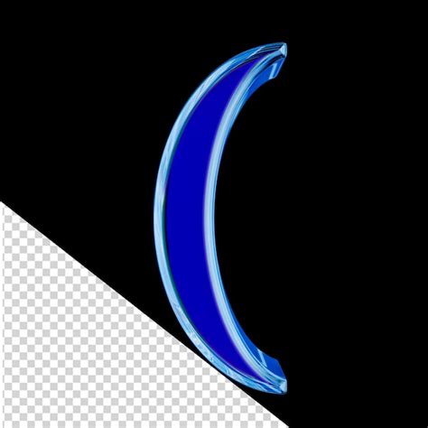 Blue 3d symbol in a blue ice frame | Premium PSD