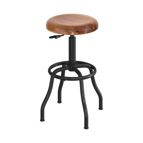 Seville Classics Acacia Wood Pneumatic Height Adjustable Stool - TikTok ...